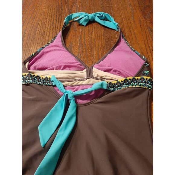 Size 38B/34C Athleta One Piece Tie Neck Back Swimsuit Bathing Suit Swimwear - Picture 4 of 5